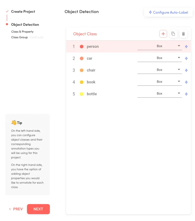 Add classes to match the dataset