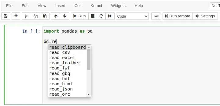 Using TAB for code completion in Jupyter notebooks.
