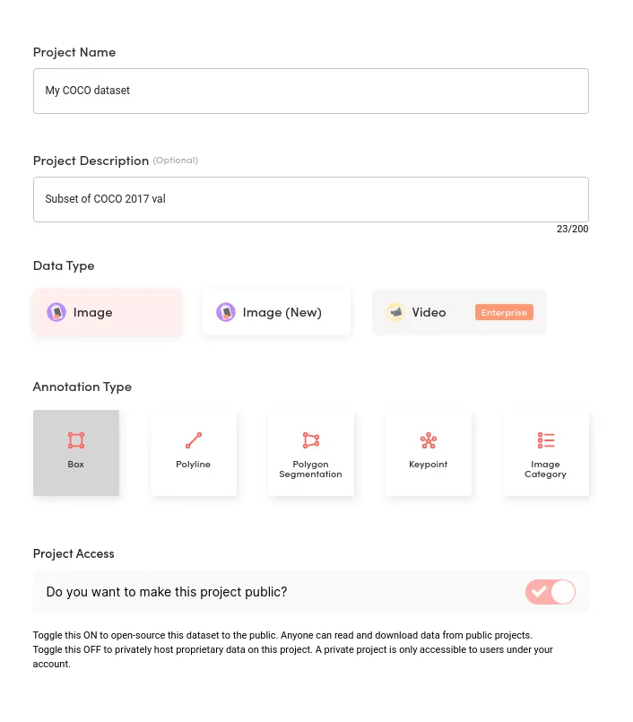 Create a new project in Superb AI