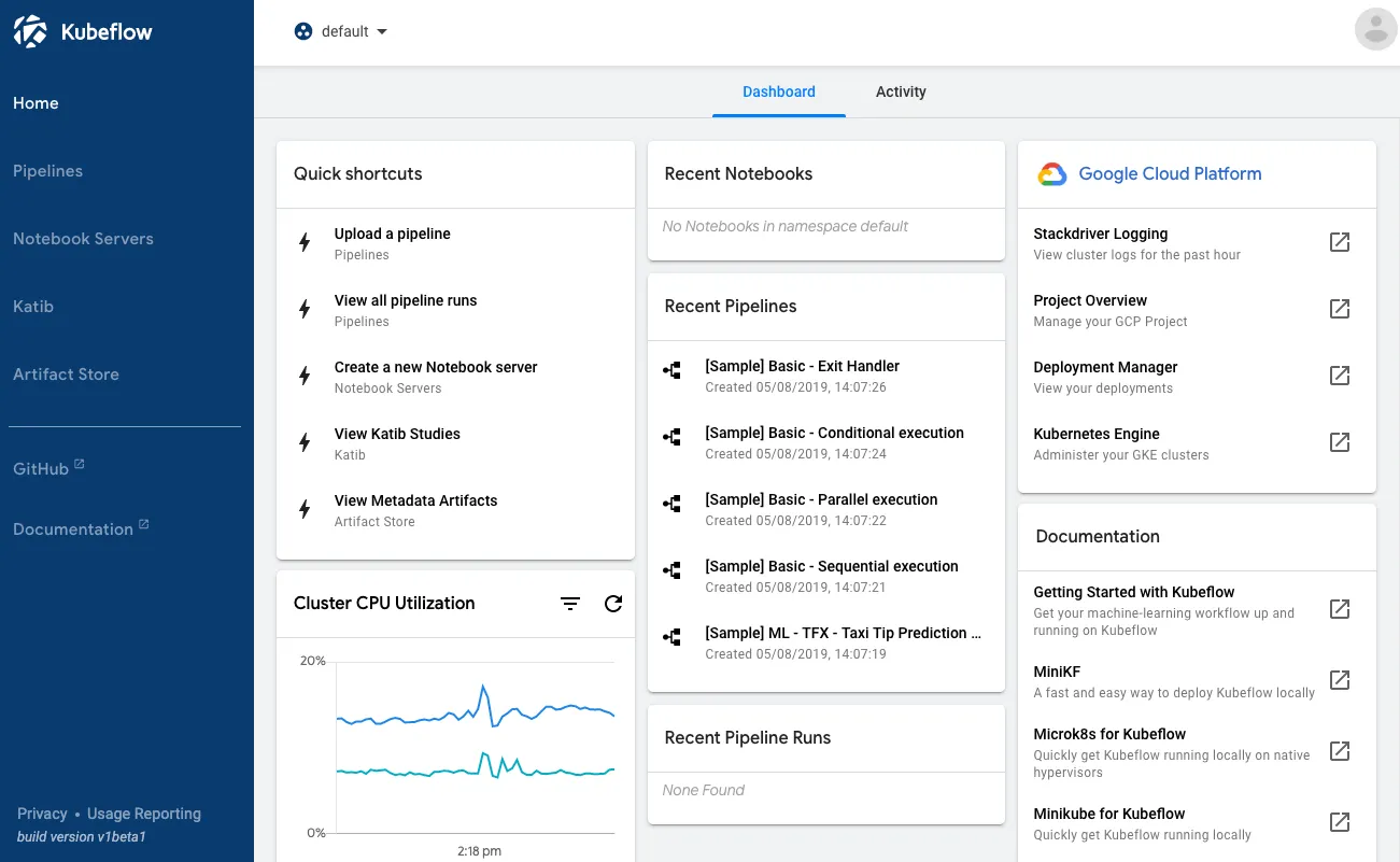 Kubeflow UI