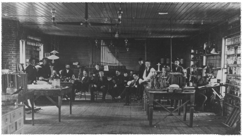 Thomas Edison and senior staff at Menlo Park invention factory