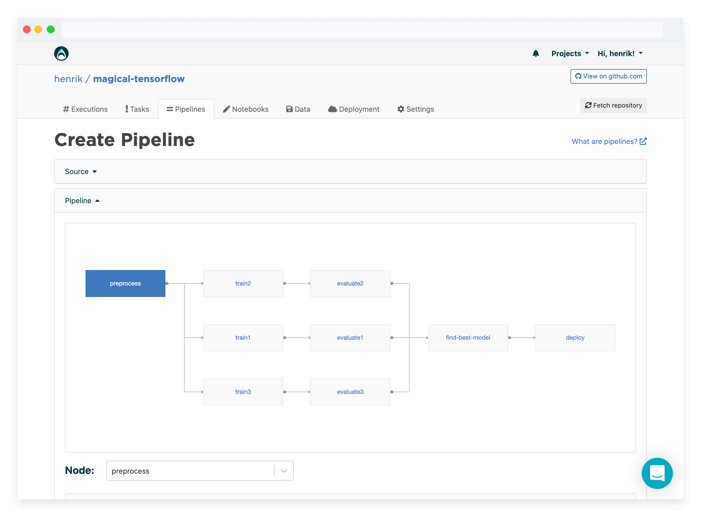 Machine learning pipelines