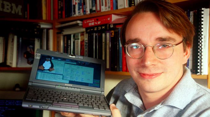 Linus Torvalds with Linux. Photo: Jim Sugar / Corbis Documentary
