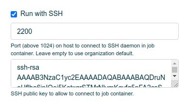 Option to run with SSH