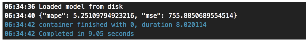 score of the machine learning model